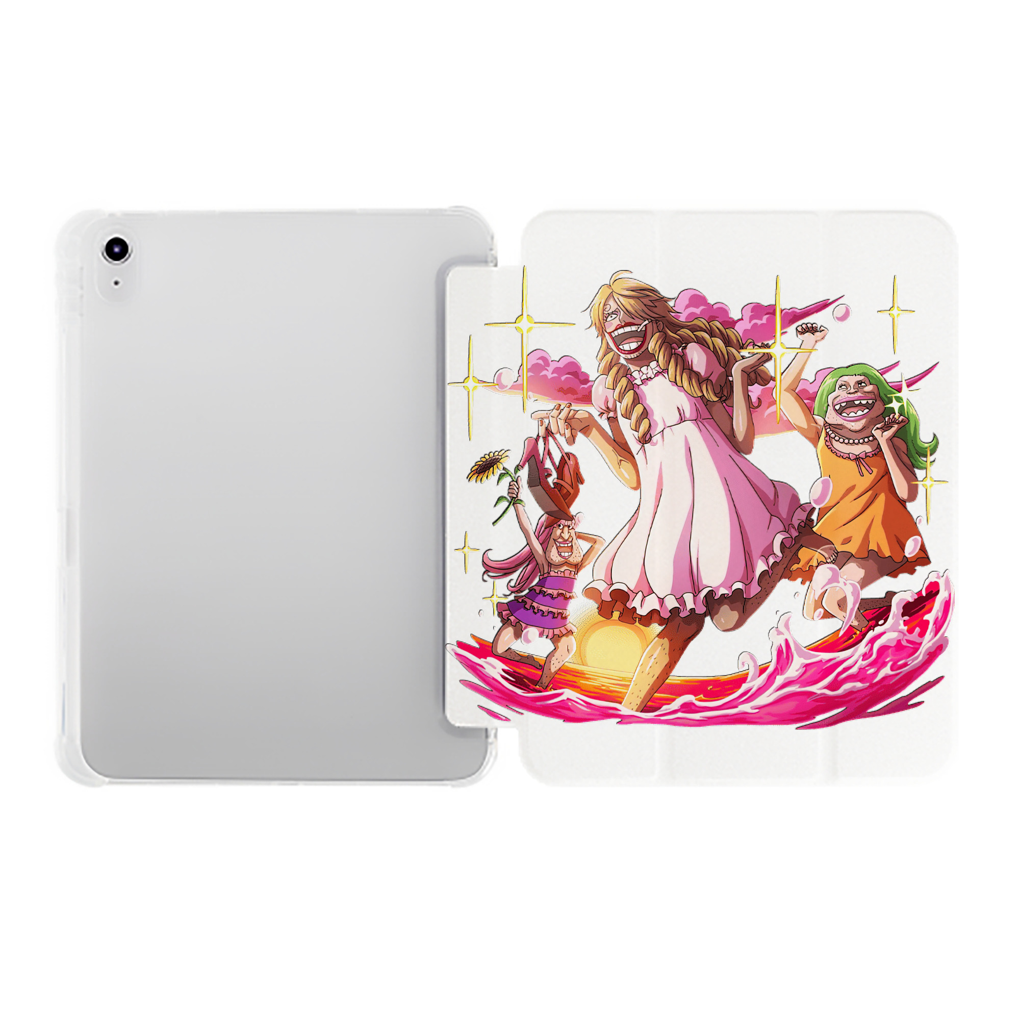 （画像用） ワンピース サンジ ONE PIECE Sanji IPad ケース ペン収納付き 三つ折りスタンド PUレザー×シリコン 対応機種9.5/10.5/10.9インチ